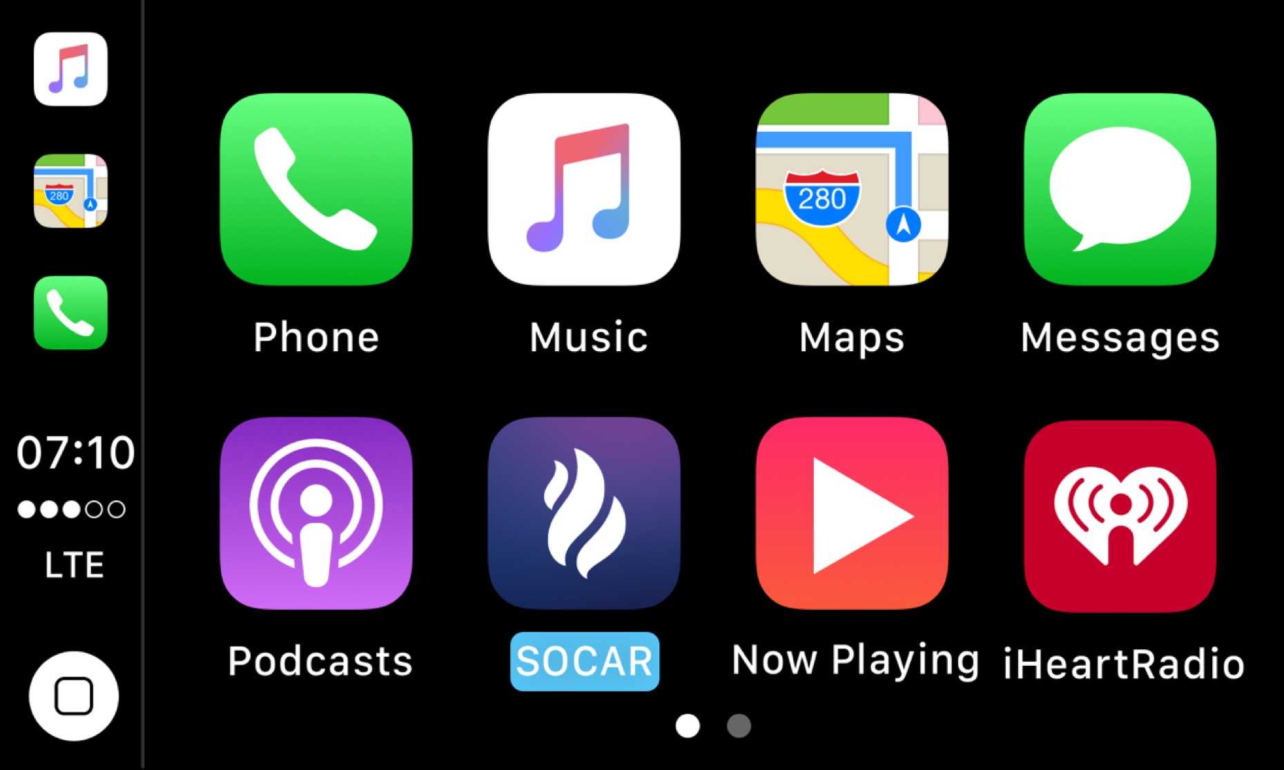 Car play app icon in dashboard