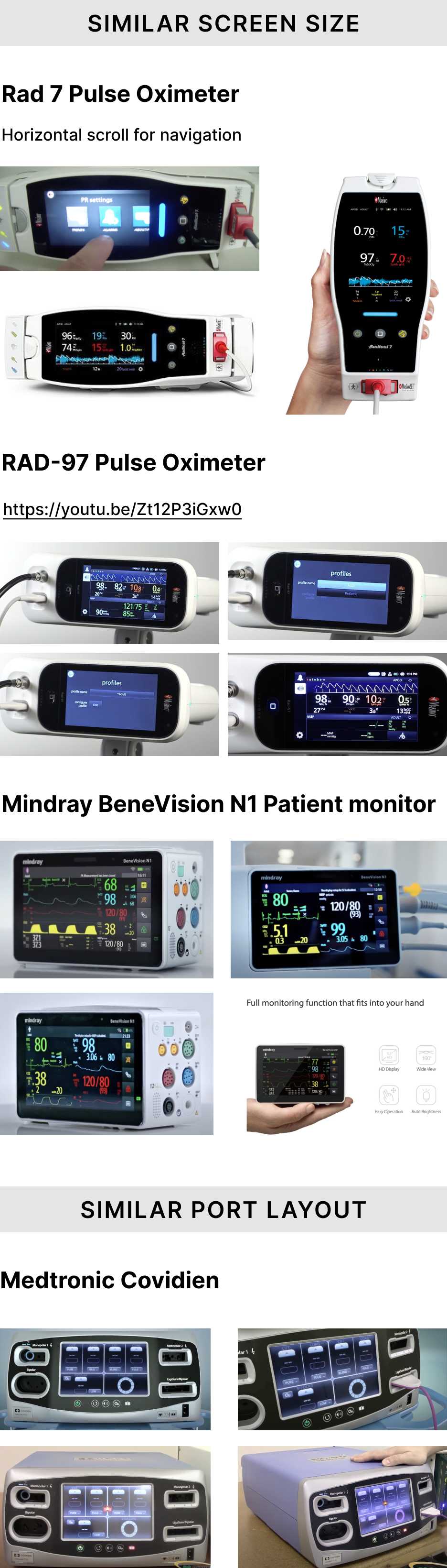 User interface example of medical device