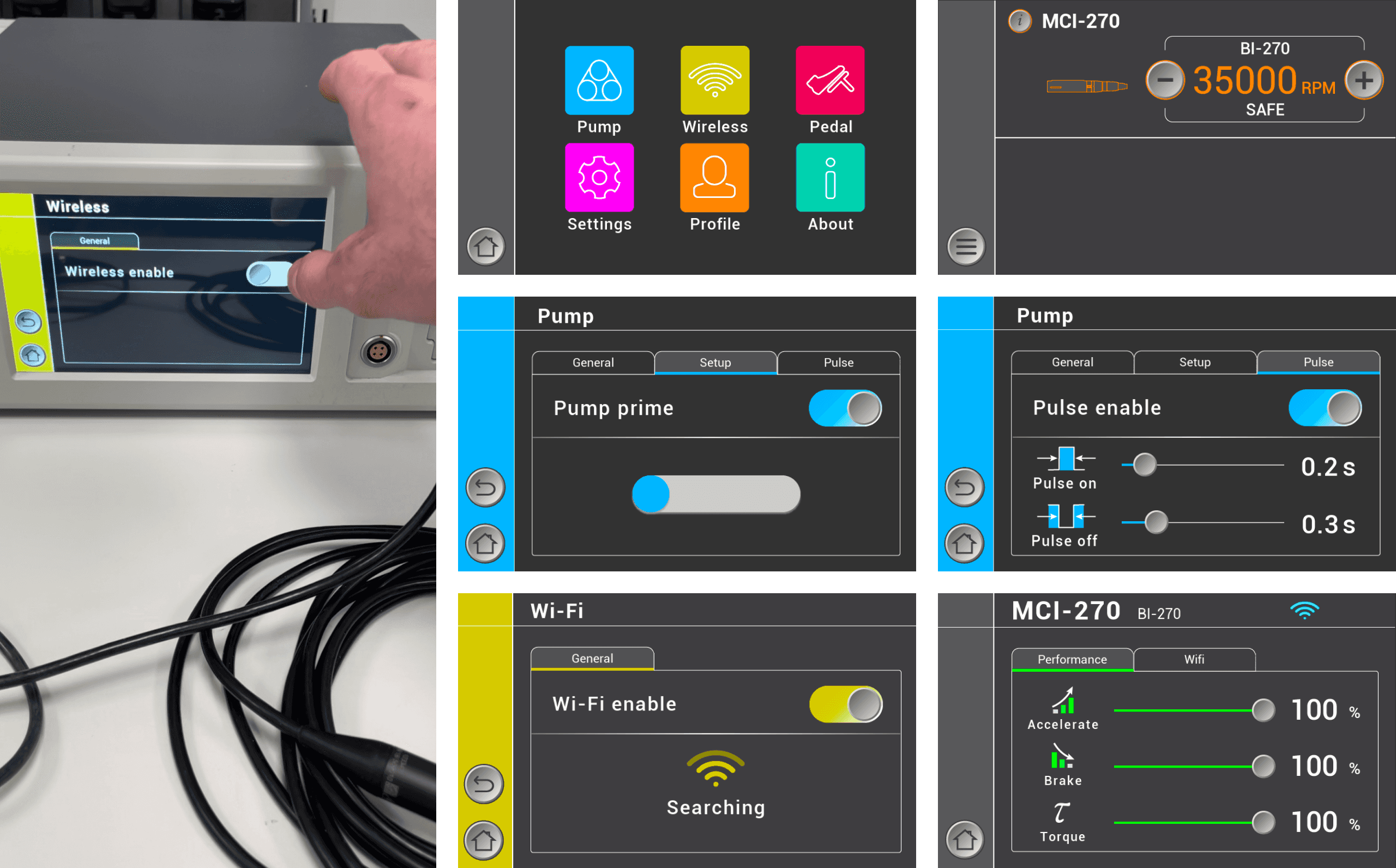 UI of medical device developed by engineers